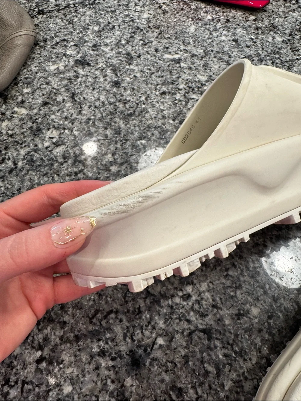 Gucci Cream Rubber Interlocking GG Slide Sandals - Size 41